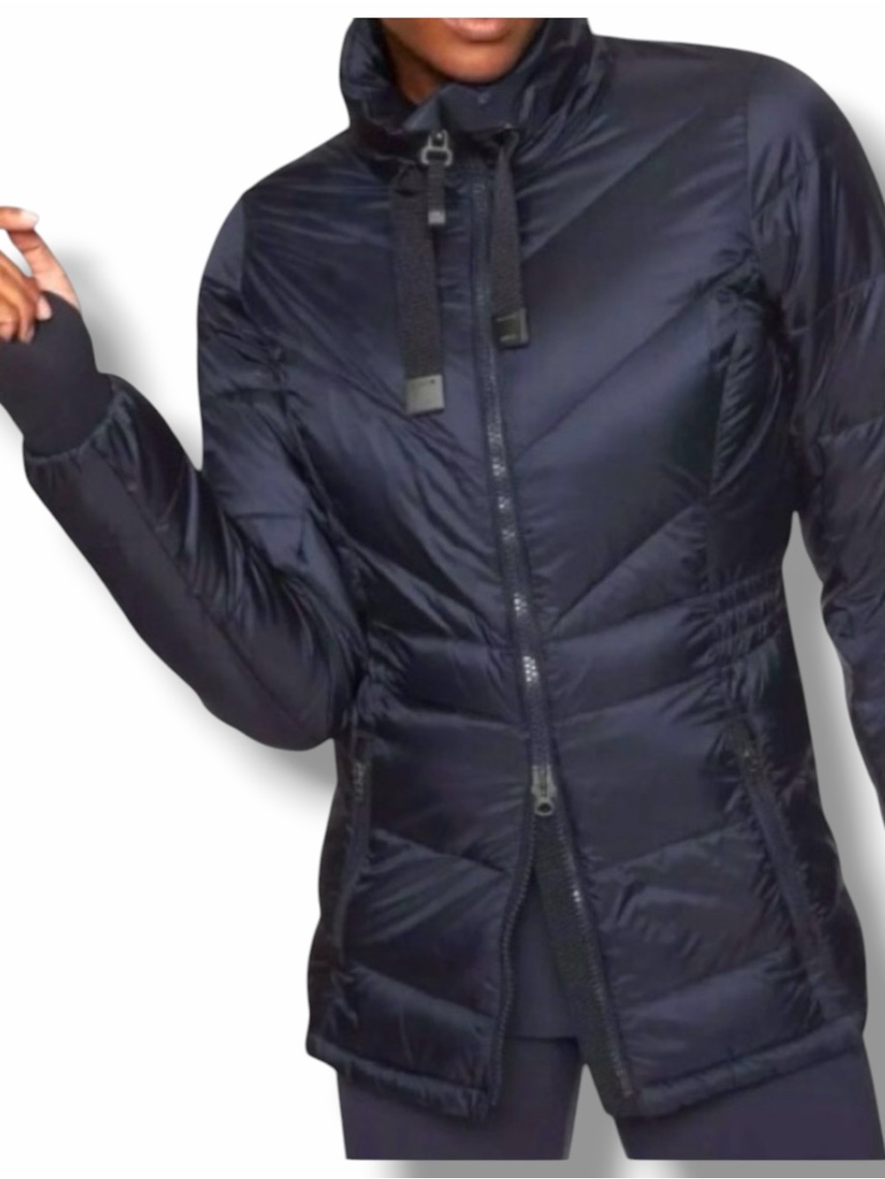 Athleta Banner Peak Down Jacket in Navy Captain Blue Size XS